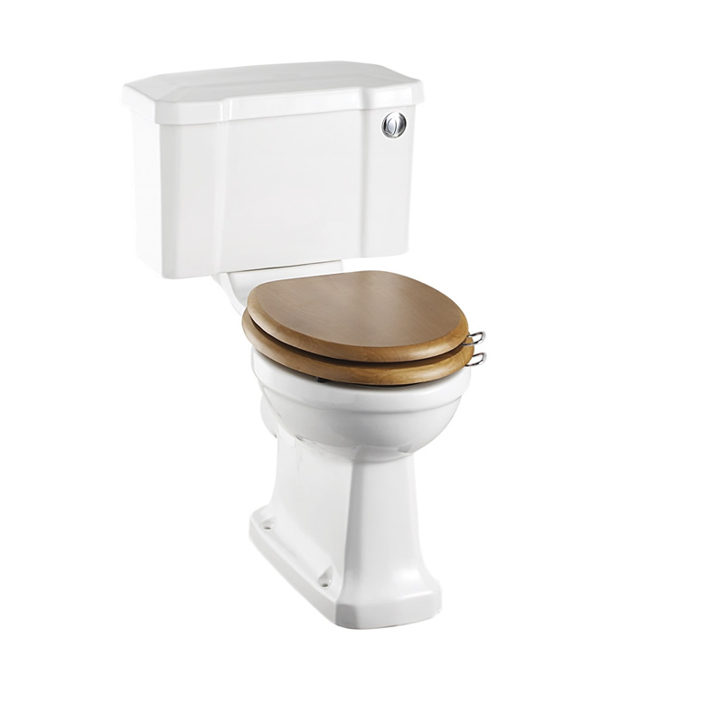 Rimless close coupled WC with 520 front push button cistern